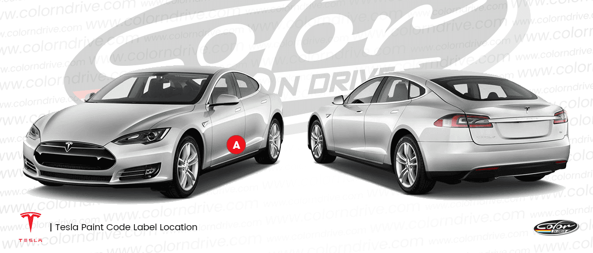 TESLA paint code label location diagram